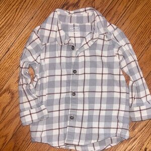 Carter's Blue and White Plaid Button Down Shirt